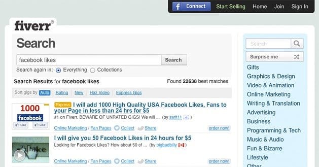 Fiverr Facebook Likes