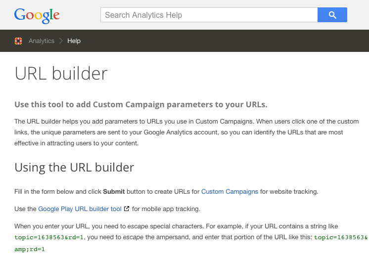 Google URL Builder