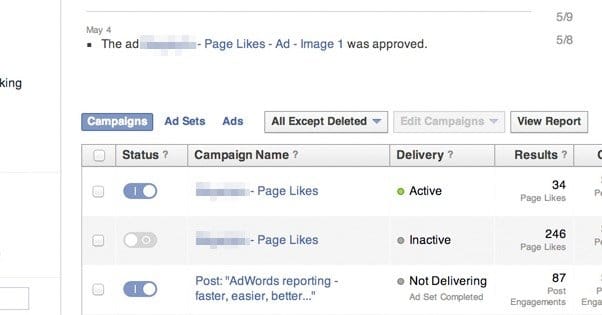 Facebook Ad Campaign Groups