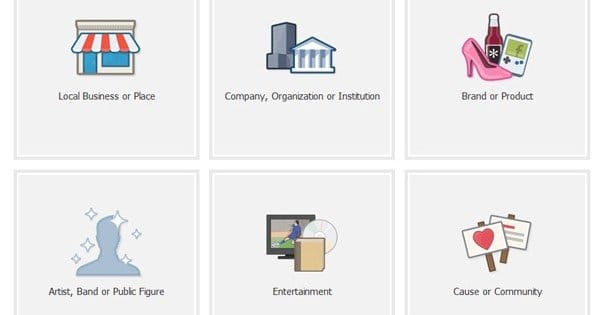Facebook Page Selection Screen