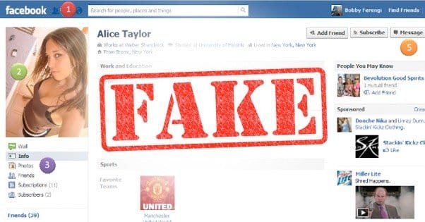 Fake profile example