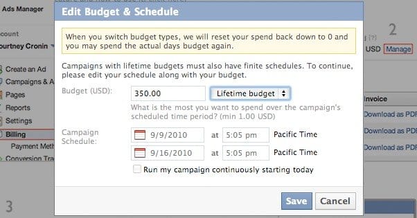 Lifetime Budget Screenshot