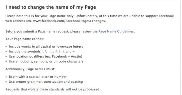 Name Change Guidelines