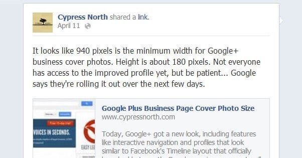 Facebook Post to Profile