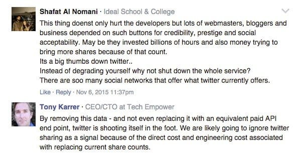Comments on Removing Tweet Button