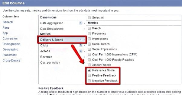 Setting Relevance in Column