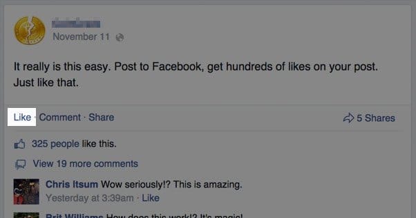 Facebook Post Likes