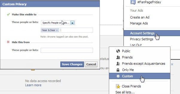Facebook Post Settings