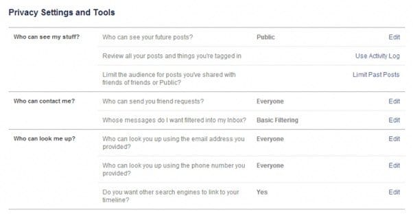Facebook Privacy Settings
