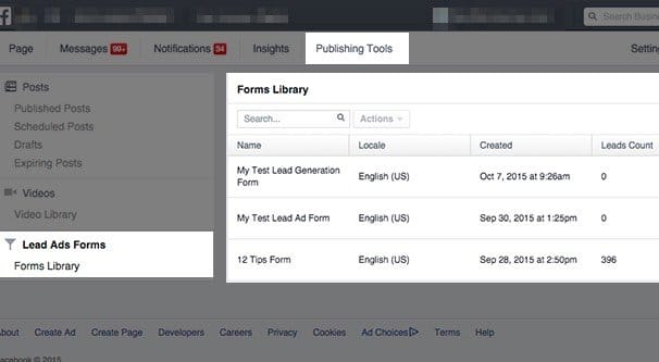 Export Facebook Leads