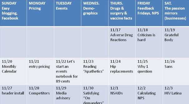 Editorial Calendar Example