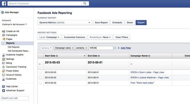 Facebok Ads Reporting