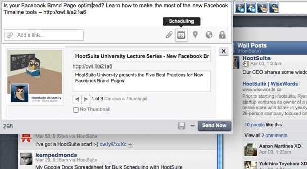 Scheduling on Hootsuite