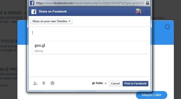 Sharing Blog Post to Facebook
