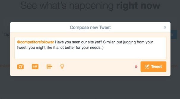 Tweeting to Competitors Followers