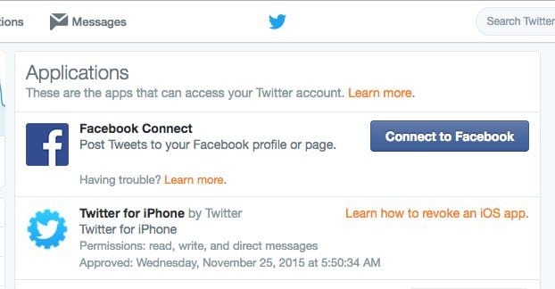 Connect Twittter to Facebook