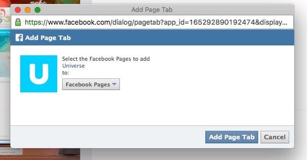 Adding a Facebook Tab