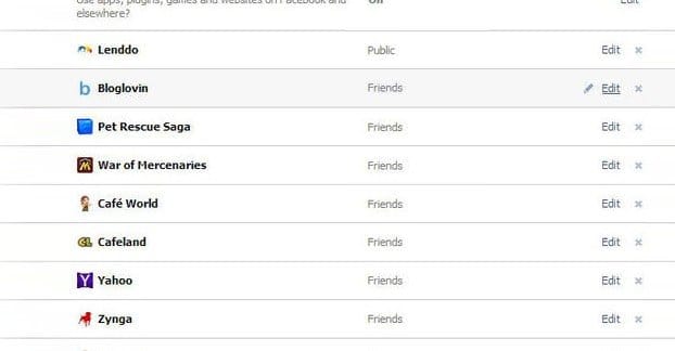 List of Facebook Apps