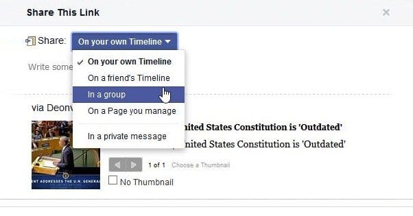 Share Content in a Group