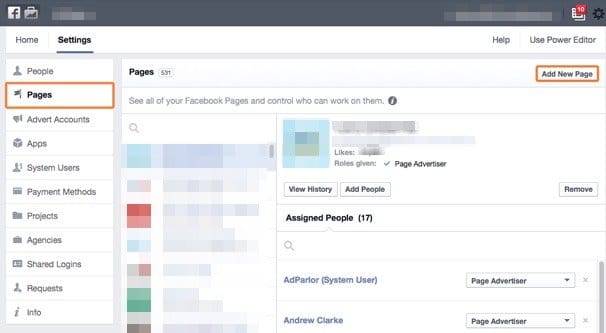 Example Ad Manager List