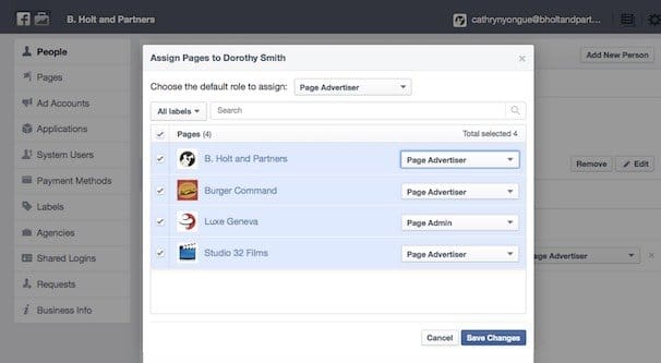 Managers on Facebook Business