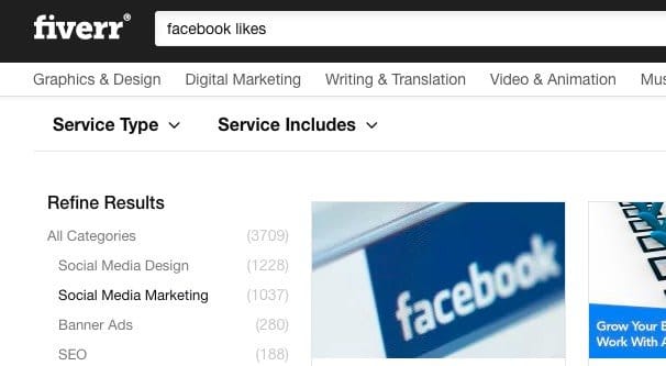 Facebook Likes on Fiverr