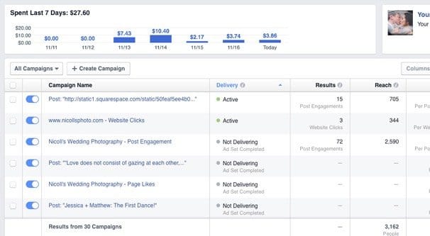 Multiple Facebook Ads Campaigns