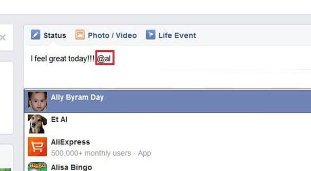 Tag Friend on Facebook