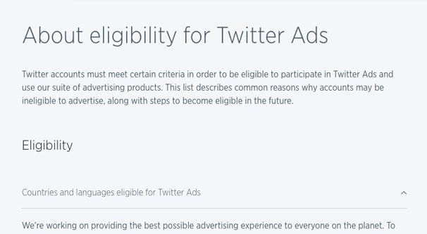 Twitter Eligibility