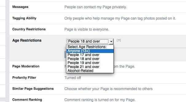 Age Restriction Options