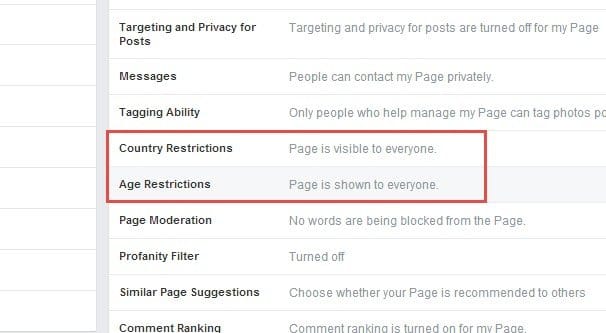 Age or Country Restrictions