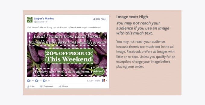 Too Much Text in a Facebook Ad