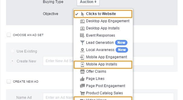 Instagram Ad Objectives