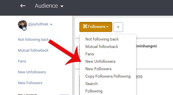 Unfollowers on Instagram