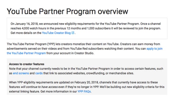 YouTube Partner Overview