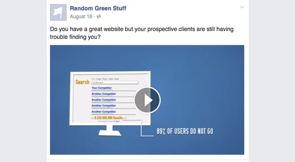 Facebook Video Post Example