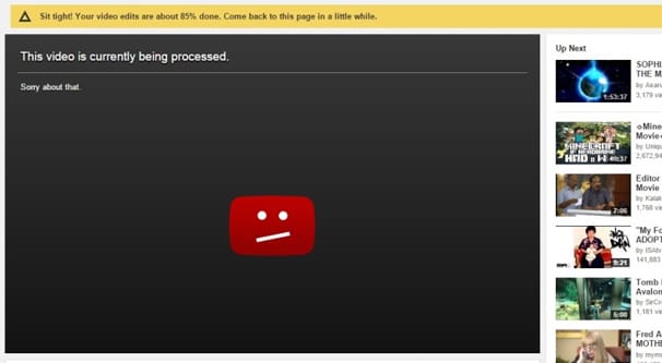 Video Still Being Processed