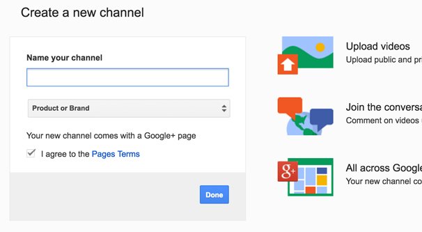 Create a Channel Screen