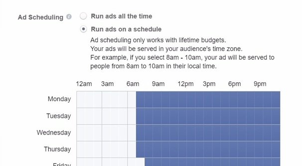 Ad Scheduling Section