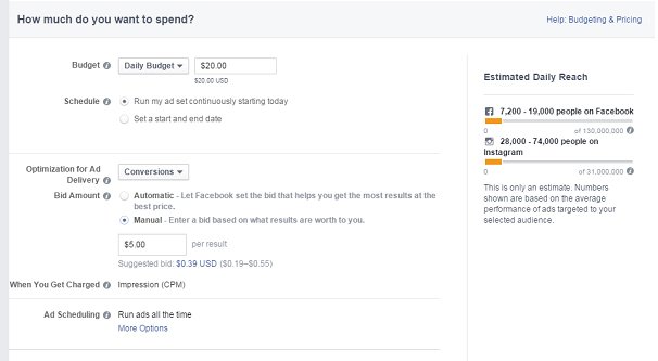 Bid Cap Section in Settings