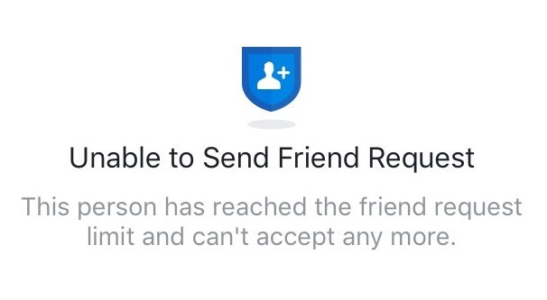 Limit Unable to Send Friend Request Warning