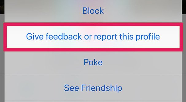 Report Profile on Facebook