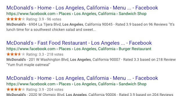Multiple Business Listings on Facebook