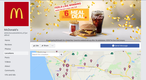 Seperate Facebook Page and Locations Tab