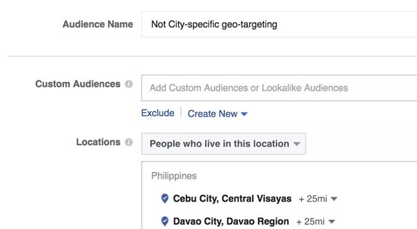 Geo Targeting Location on Facebook Ads