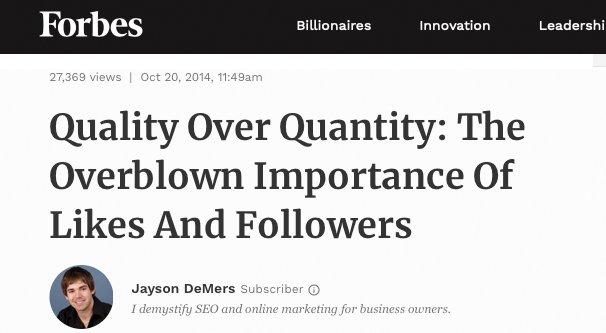Likes and Followers Overblown Forbes