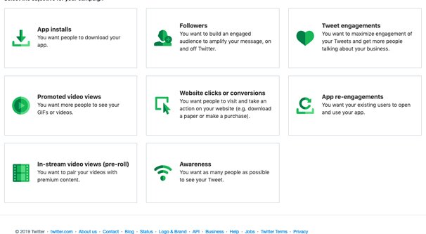 Twitter Ad Objectives