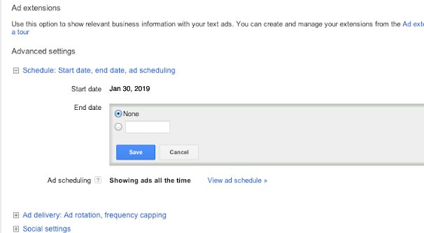 Start End Date YouTube Ad