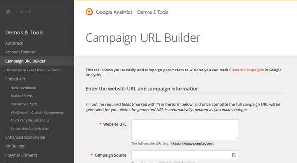 Campaign URL Builder Page