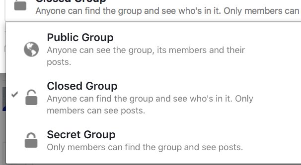 Closed Private Facebook Group